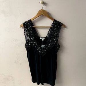 Blue/Grey Y2K Style Lacey V-Neck Top NWT Size S